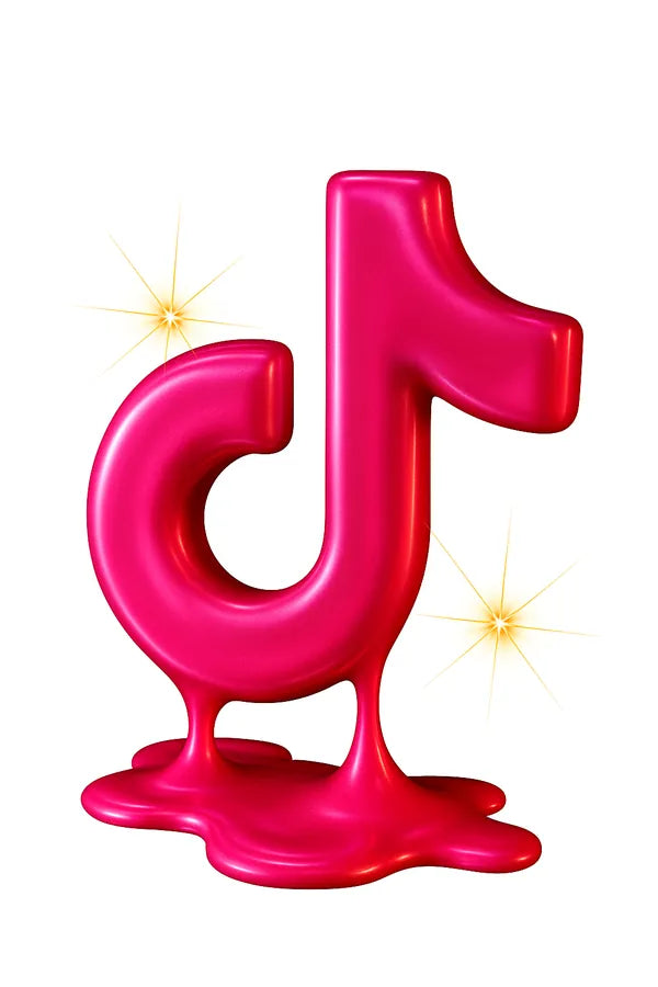 Logo de TikTok hecho de caramelo rosa
